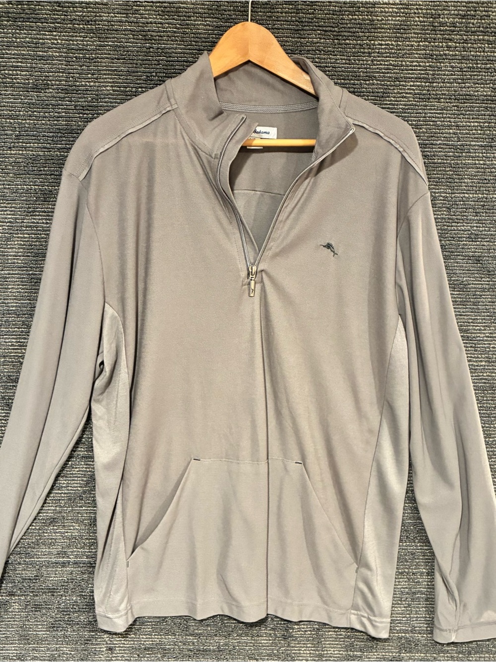 Tommy Bahama Light Gray Lightweight Quarter-Zip Shirt Jacket Sz L